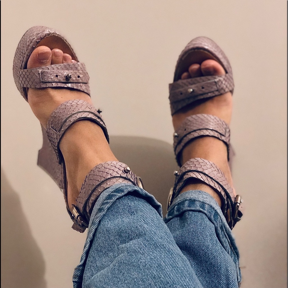 Vintage Roberto Cavalli Snake Skin Wedges